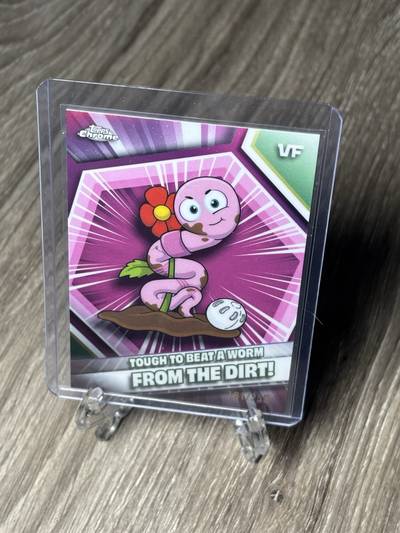 Tough To Beat A Worm From The Dirt! - 2026 VeeFriends Topps Chrome, Pink Refractor /250