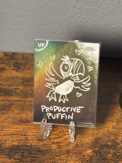 Productive Puffin - 2026 VeeFriends Topps Chrome, Chalkboard