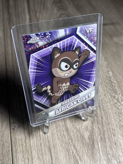 Awesome African Civet - 2026 VeeFriends Topps Chrome, Purple MiniDiamond Refractor 57/75