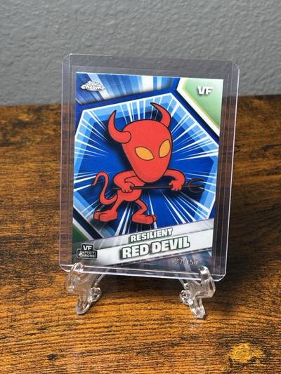 Resilient Red Devil - 2026 VeeFriends Topps Chrome, Blue Refractor /150