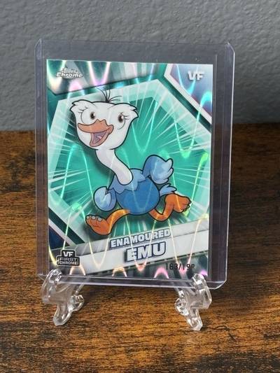Enamoured Emu - 2026 VeeFriends Topps Chrome, Aqua Raywave Refractor /199