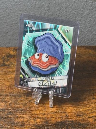 Observant Oyster - 2026 VeeFriends Topps Chrome, Aqua Raywave Refractor /199