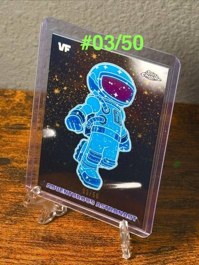 Adventurous Astronaut - 2026 VeeFriends Topps Chrome, Gold Refractor 3/50