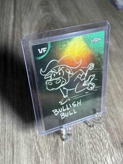 Bullish Bull - 2026 VeeFriends Topps Chrome, VF Green Refractor 5/99
