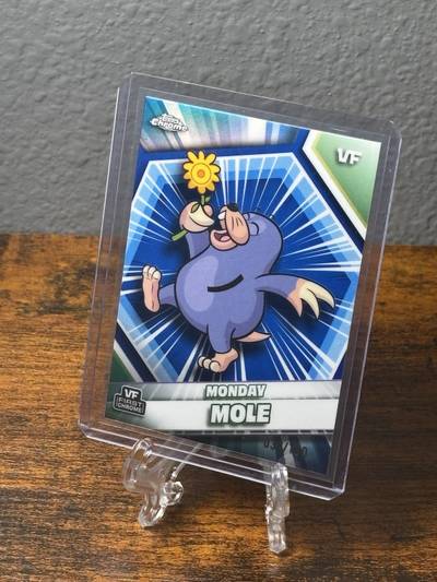 Monday Mole - 2026 VeeFriends Topps Chrome, Blue Refractor /150
