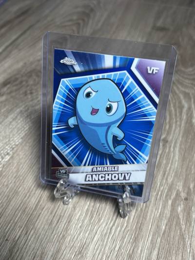 Amiable Anchovy - 2026 VeeFriends Topps Chrome, Blue Refractor /150