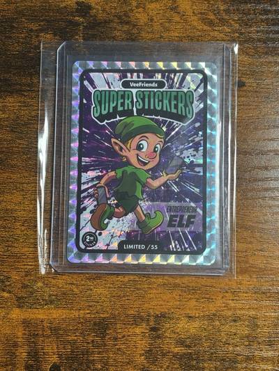 Entrepreneur Elf - 2025 VeeFriends Super Stickers: Manga Series, Base — Purple Splash /55
