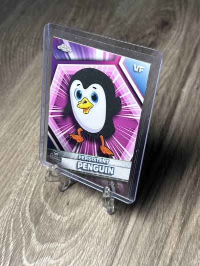 Persistent Penguin - 2026 VeeFriends Topps Chrome, Pink Refractor /250